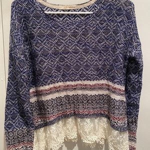 lacy long sleeve sweater